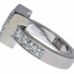 Chopard Happy Diamonds Square 18k White Gold Ring Size 6 82/2939-20