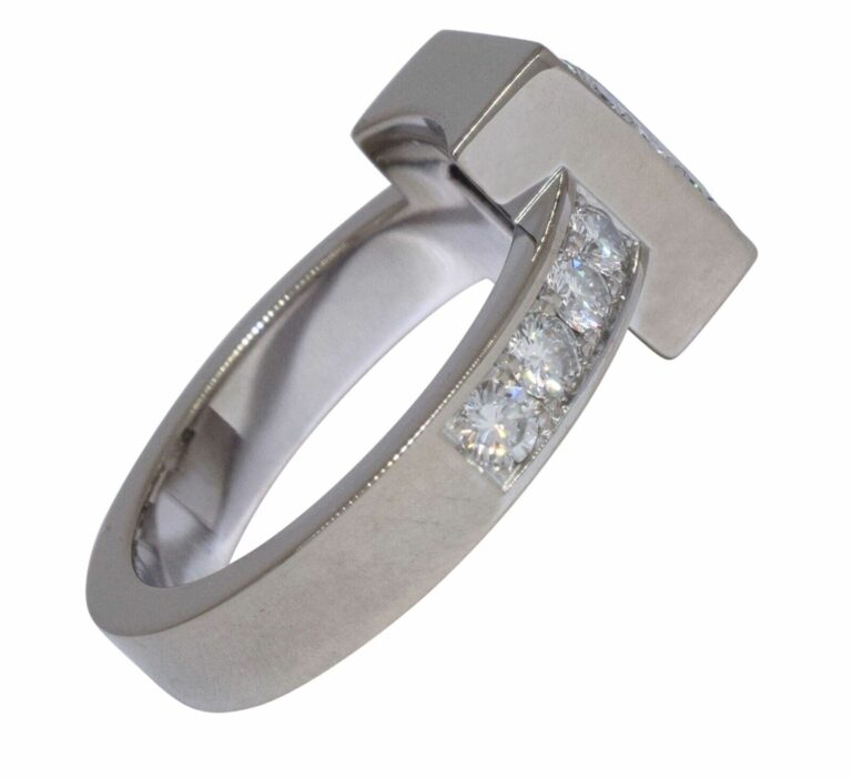 Chopard Happy Diamonds Square 18k White Gold Ring Size 6 82/2939-20