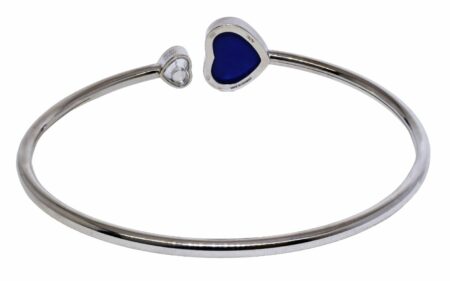 Chopard Happy Hearts Diamond & Lapis Lazuli White Gold Bangle Bracelet 857482