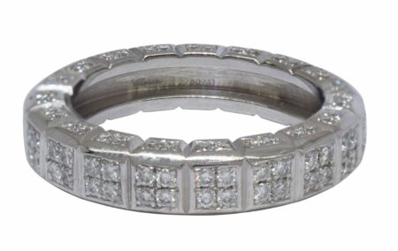 Chopard Ice Cube 18k White Gold Micro-Pave 1.52ct Diamond Ring Size 5.25