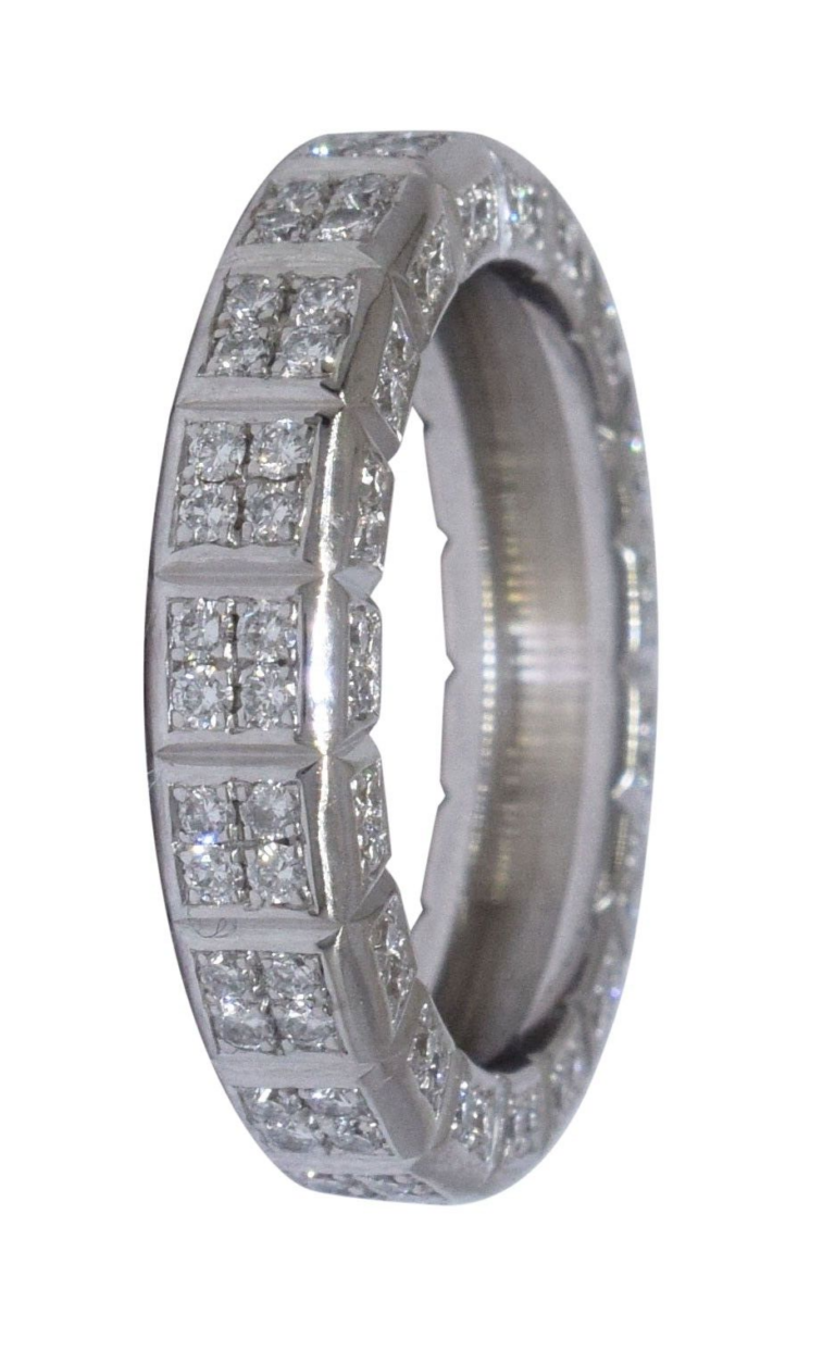 Chopard Ice Cube 18k White Gold Micro-Pave 1.52ct Diamond Ring Size 5.25