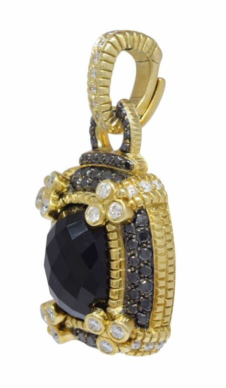 Judith Ripka 18k Yellow Gold Onyx Black & White Diamond Pendant