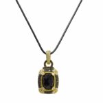 Judith Ripka 18k Yellow Gold Onyx Black 
White Diamond Pendant