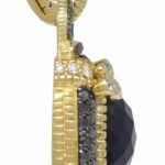 Judith Ripka 18k Yellow Gold Onyx Black 
White Diamond Pendant