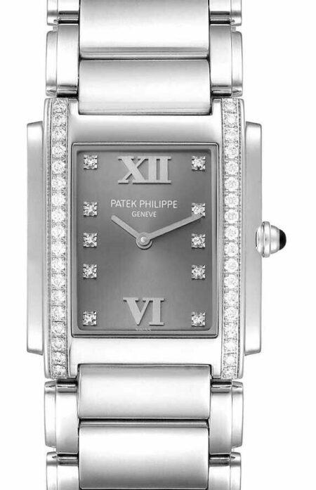 Patek Philippe Twenty~4 Steel 
Diamond Gray Dial Ladies Watch 24 B/P 4910/10A