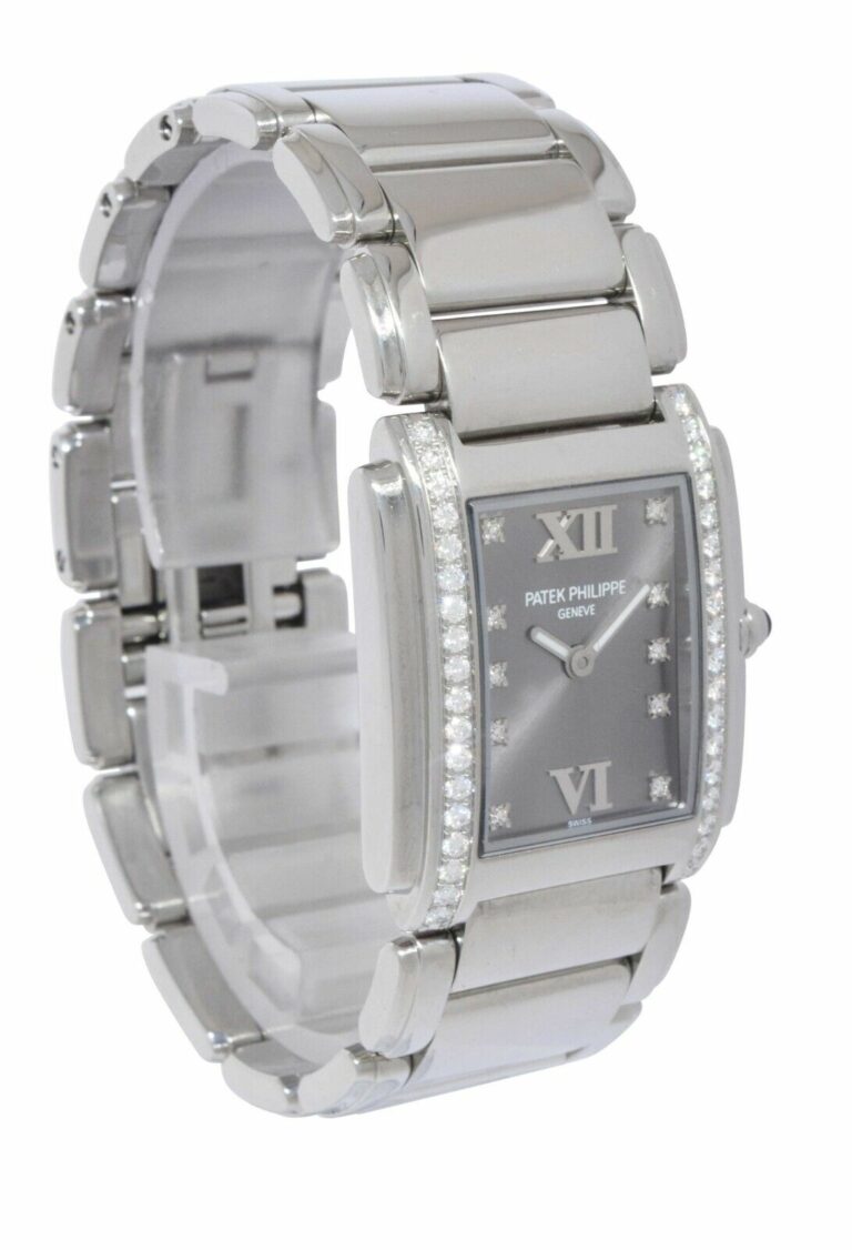 Patek Philippe Twenty~4 Steel 
Diamond Gray Dial Ladies Watch 24 B/P 4910/10A