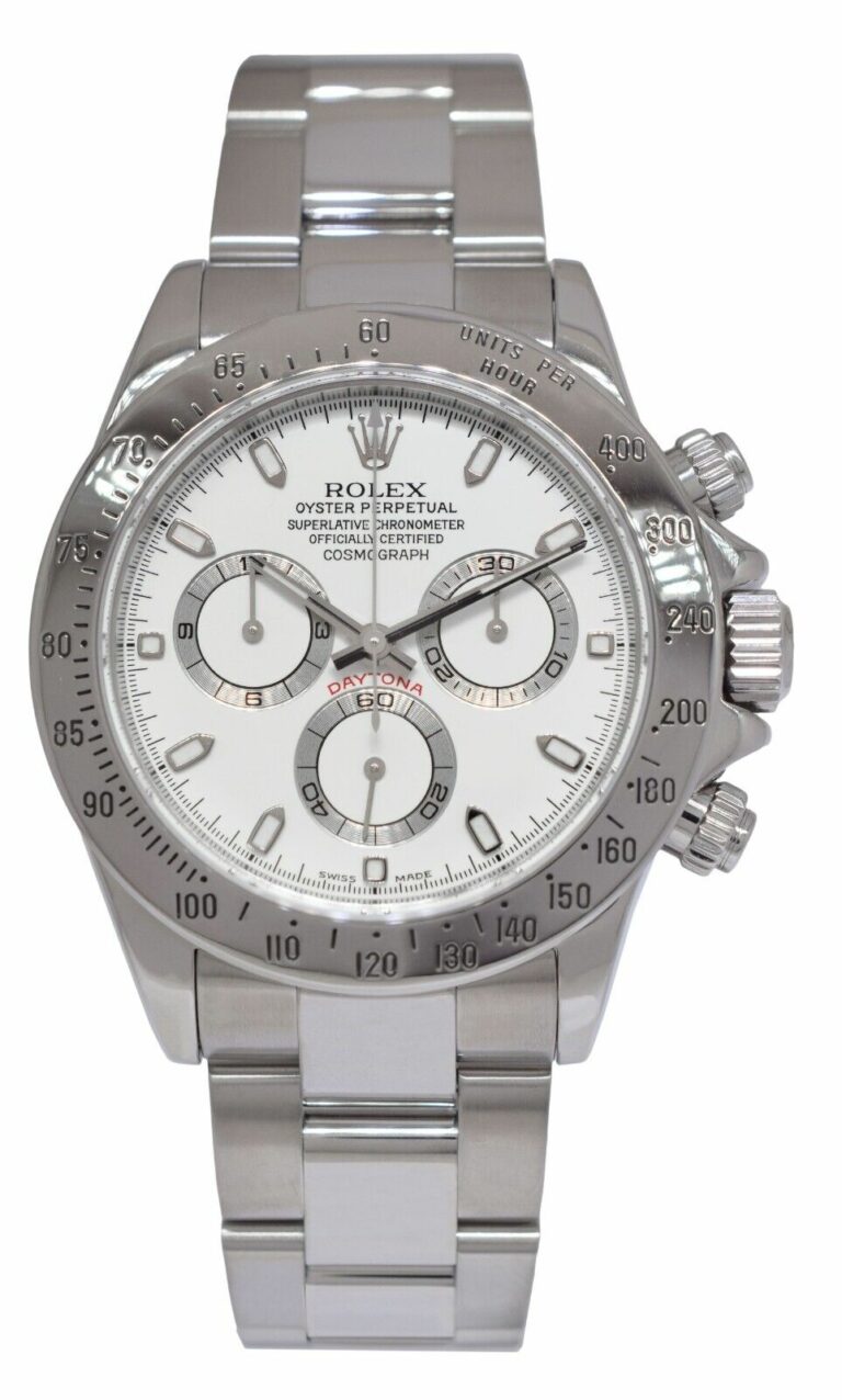 Rolex Daytona Chronograph Steel White Dial Mens 40mm Watch B/P P' 116520