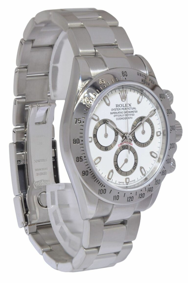 Rolex Daytona Chronograph Steel White Dial Mens 40mm Watch B/P P' 116520