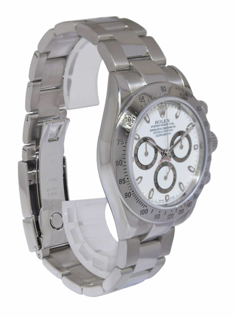 Rolex Daytona Chronograph Steel White Dial Mens 40mm Watch B/P P' 116520