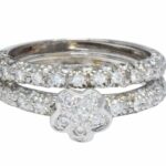 0.90 Carat Pave Diamond 
14k White Gold Ring Size 5.5