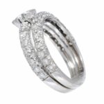 0.90 Carat Pave Diamond 
14k White Gold Ring Size 5.5