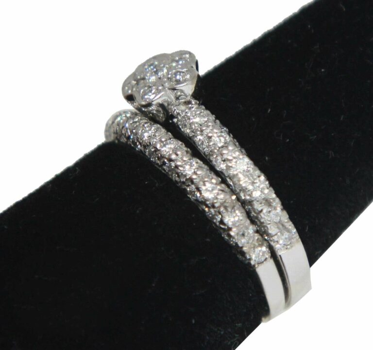 0.90 Carat Pave Diamond 
14k White Gold Ring Size 5.5