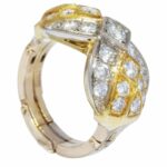 1.68 ct tw Diamond 14k Yellow Gold Ring with Fingermate Shank Size 6.25