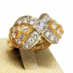 1.68 ct tw Diamond 14k Yellow Gold Ring with Fingermate Shank Size 6.25