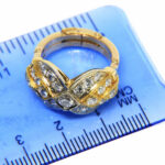 1.68 ct tw Diamond 14k Yellow Gold Ring with Fingermate Shank Size 6.25