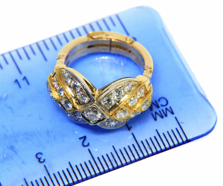 1.68 ct tw Diamond 14k Yellow Gold Ring with Fingermate Shank Size 6.25