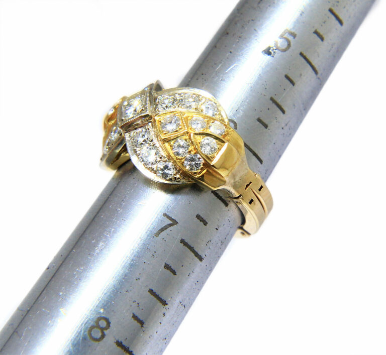 1.68 ct tw Diamond 14k Yellow Gold Ring with Fingermate Shank Size 6.25