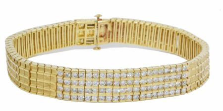 14K Yellow Gold 8'' Diamond Bracelet Channel Set Style 3.20 ct