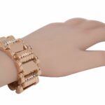 18k Rose Gold Retro Tank Style 26mm Wide Bracelet 7"