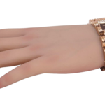 18k Rose Gold Retro Tank Style 26mm Wide Bracelet 7"