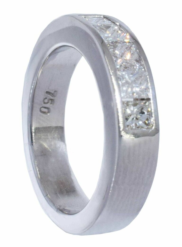 18K White Gold Channel Set Diamond Wedding Band