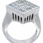 18k White Gold Princess Cut Invisible Setting 2.00 Ct. Diamond Ring 6.25 US