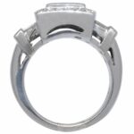 18k White Gold Princess Cut Invisible setting diamond ring Size 6 US