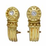 18k Yellow Gold 
Diamond Ladies Earrings