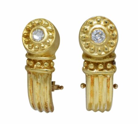 18k Yellow Gold 
Diamond Ladies Earrings