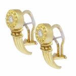 18k Yellow Gold 
Diamond Ladies Earrings