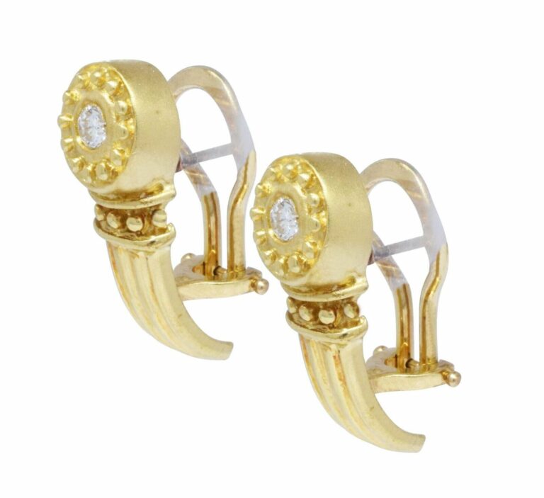 18k Yellow Gold 
Diamond Ladies Earrings