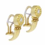 18k Yellow Gold 
Diamond Ladies Earrings