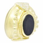 18K Yellow Gold Onyx Earrings