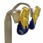 18K Yellow Gold Pharaoh and Lapis Earrings