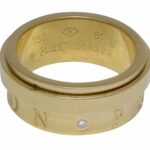 Piaget Possession 2 Diamond 18k Yellow Gold Spinner 8mm Wide Band Ring Size 51