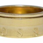 Piaget Possession 2 Diamond 18k Yellow Gold Spinner 8mm Wide Band Ring Size 51