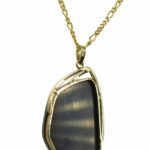 14k Yellow Gold Opal Triplet Pendant on 9k Yellow Gold Figaro Chain Necklace 16"