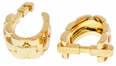 Cartier Mens Maillon Stirrup Cufflinks 18k Yellow Gold Cuff Links