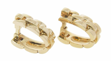 Cartier Mens Maillon Stirrup Cufflinks 18k Yellow Gold Cuff Links