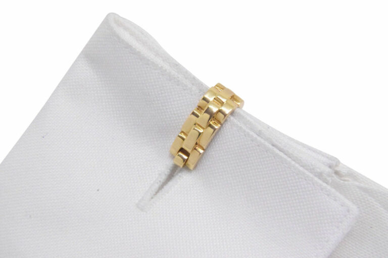 Cartier Mens Maillon Stirrup Cufflinks 18k Yellow Gold Cuff Links