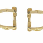 Cartier Mens Maillon Stirrup Cufflinks 18k Yellow Gold Cuff Links