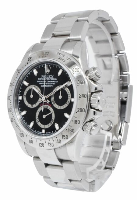 Rolex Daytona Chronograph Steel Black Dial Mens 40mm Watch Z 116520