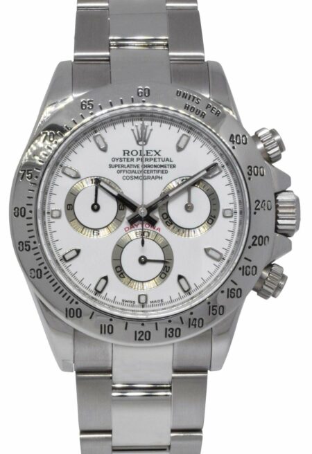 Rolex Daytona Chronograph Steel White Dial Mens 40mm Watch Scrambled '12+ 116520