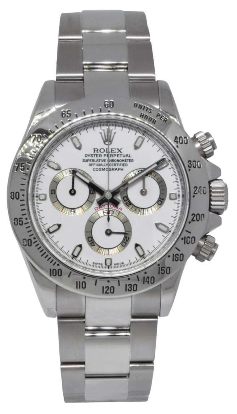 Rolex Daytona Chronograph Steel White Dial Mens 40mm Watch Scrambled '12+ 116520