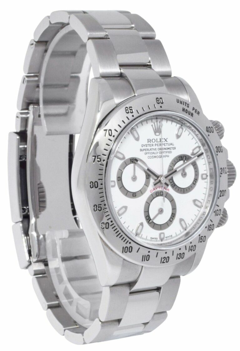 Rolex Daytona Chronograph Steel White Dial Mens 40mm Watch Scrambled '12+ 116520