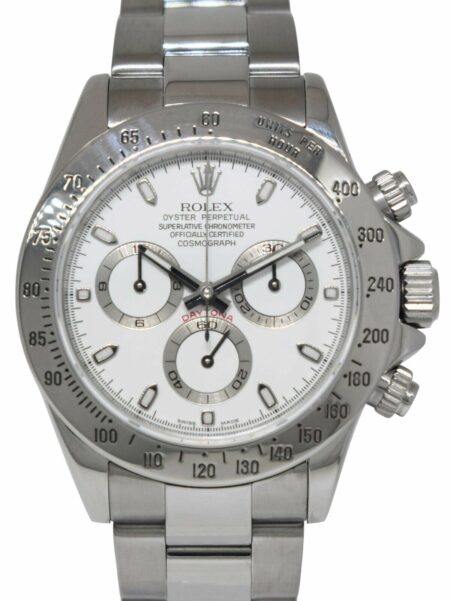 Rolex Daytona Chronograph Steel White Dial Mens 40mm Watch Z 116520