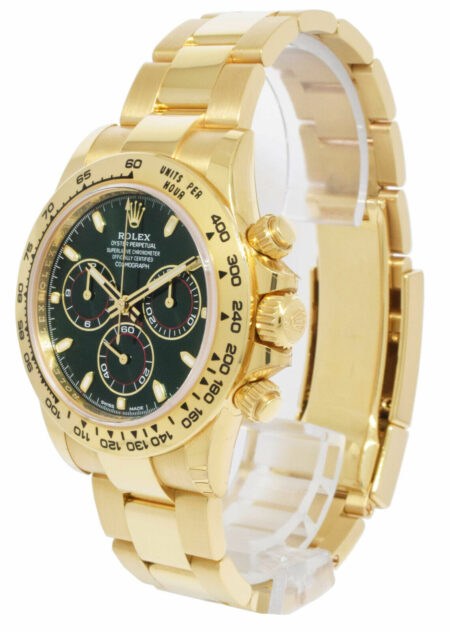 NEW Rolex Daytona Chronograph 18k YG Green Dial Mens Watch B/P '23 116508