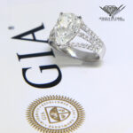 3.50 Carat Pear Brilliant Diamond 18k White Gold Ring GIA BRAND NEW