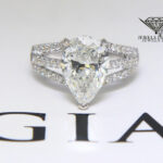 3.50 Carat Pear Brilliant Diamond 18k White Gold Ring GIA BRAND NEW