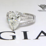 3.50 Carat Pear Brilliant Diamond 18k White Gold Ring GIA BRAND NEW